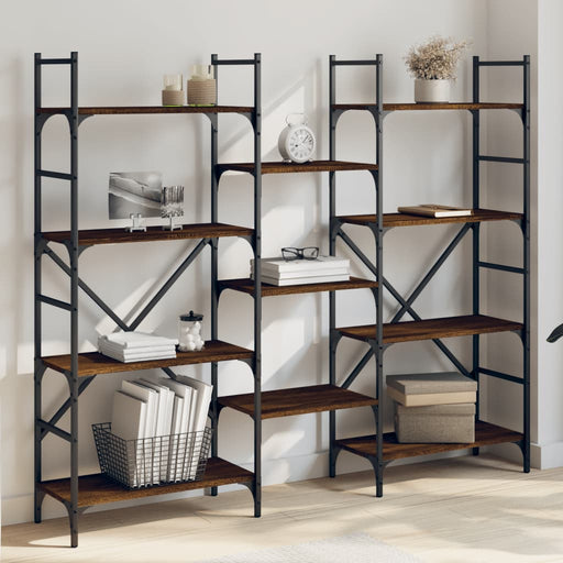 Bibliotecă, stejar maro, 160x28,5x136,5 cm, lemn prelucrat - WALTI WALTI