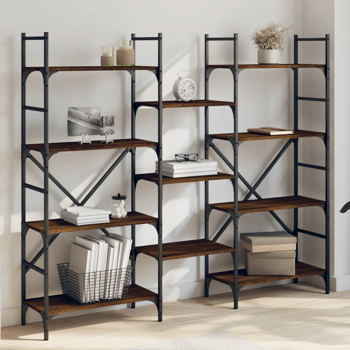 Bibliotecă, stejar maro, 160x28,5x136,5 cm, lemn prelucrat - WALTI WALTI