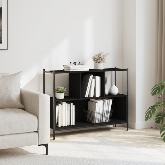 Bibliotecă, negru, 102x28x77,5 cm, lemn prelucrat WALTI