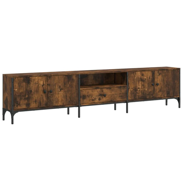 Comodă TV cu sertar, stejar fumuriu 200x25x44 cm lemn prelucrat - WALTI WALTI