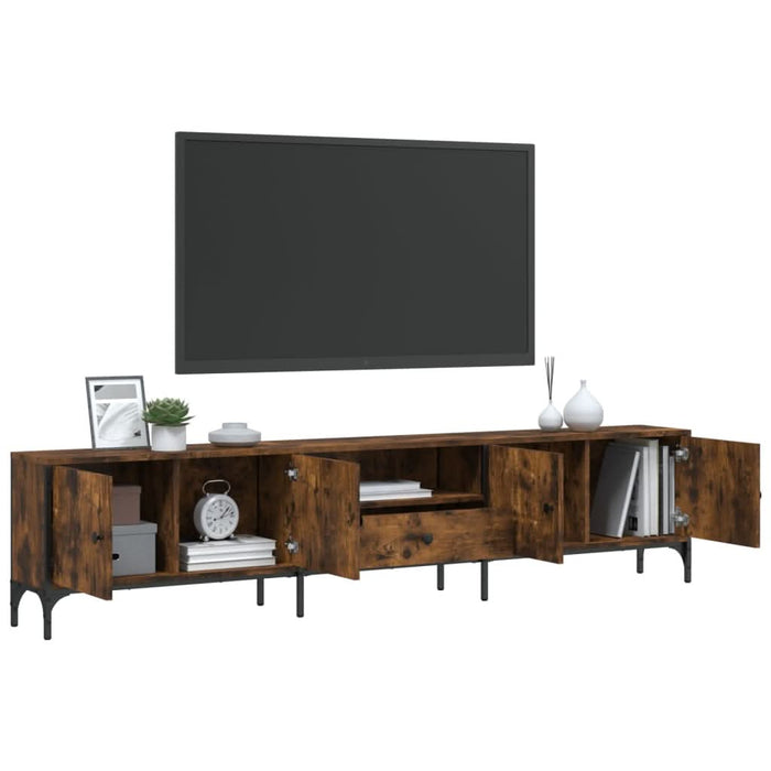 Comodă TV cu sertar, stejar fumuriu 200x25x44 cm lemn prelucrat - WALTI WALTI