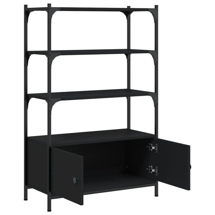 Bibliotecă cu 3 niveluri, negru, 70x30x109,5 cm lemn prelucrat WALTI