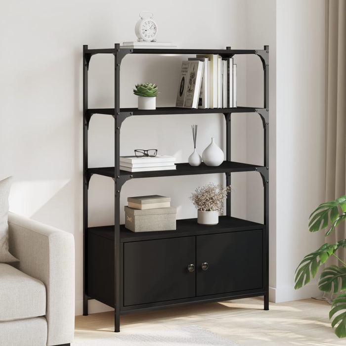 Bibliotecă cu 3 niveluri, negru, 70x30x109,5 cm lemn prelucrat WALTI