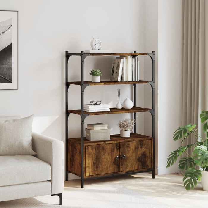 Bibliotecă 3 niveluri, stejar fumuriu, 70x30x109,5 cm, lemn WALTI