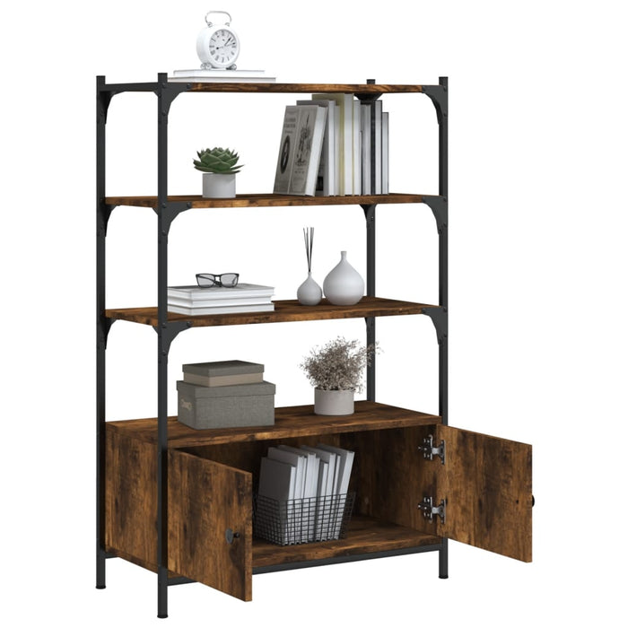 Bibliotecă 3 niveluri, stejar fumuriu, 70x30x109,5 cm, lemn WALTI