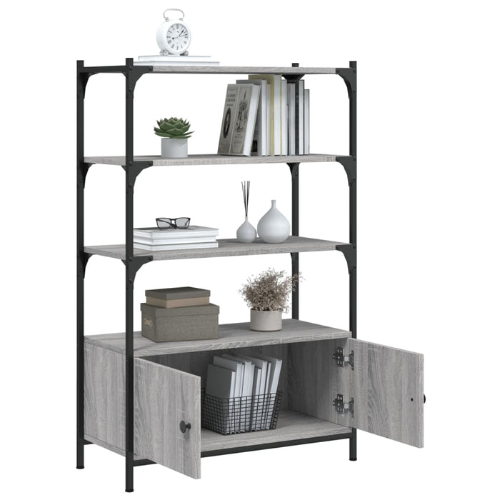 Bibliotecă 3 niveluri gri sonoma 70x30x109,5 cm, lemn prelucrat WALTI
