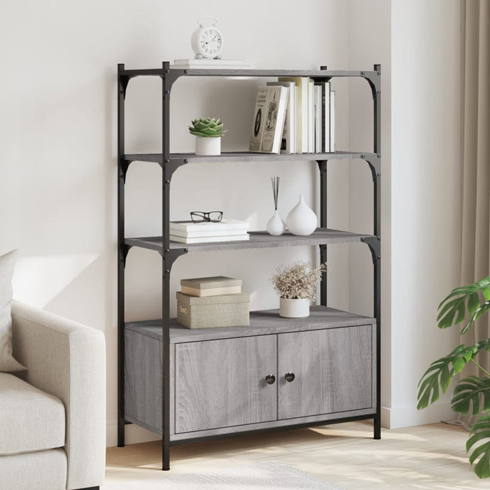 Bibliotecă 3 niveluri gri sonoma 70x30x109,5 cm, lemn prelucrat WALTI