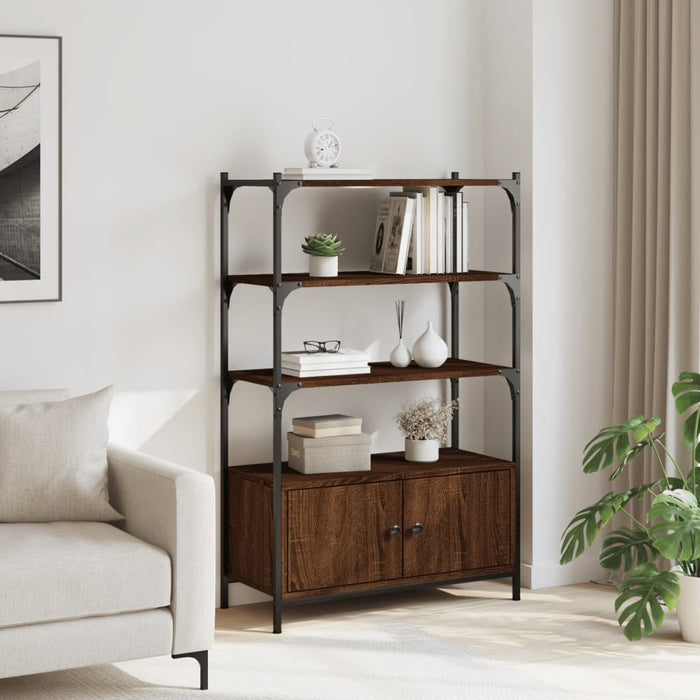 Bibliotecă 3 niveluri stejar maro 70x30x109,5 cm lemn prelucrat WALTI