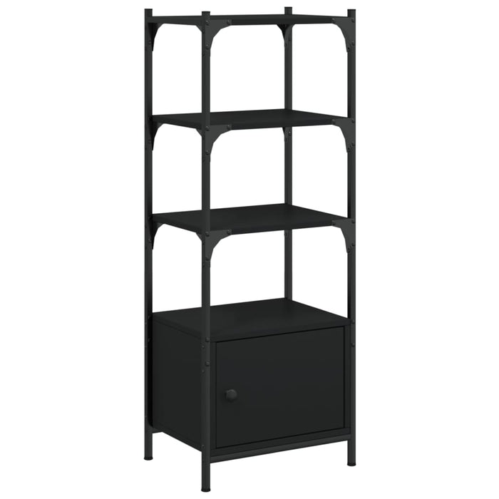 Bibliotecă cu 3 niveluri, negru, 41x30x109,5 cm, lemn prelucrat - WALTI WALTI