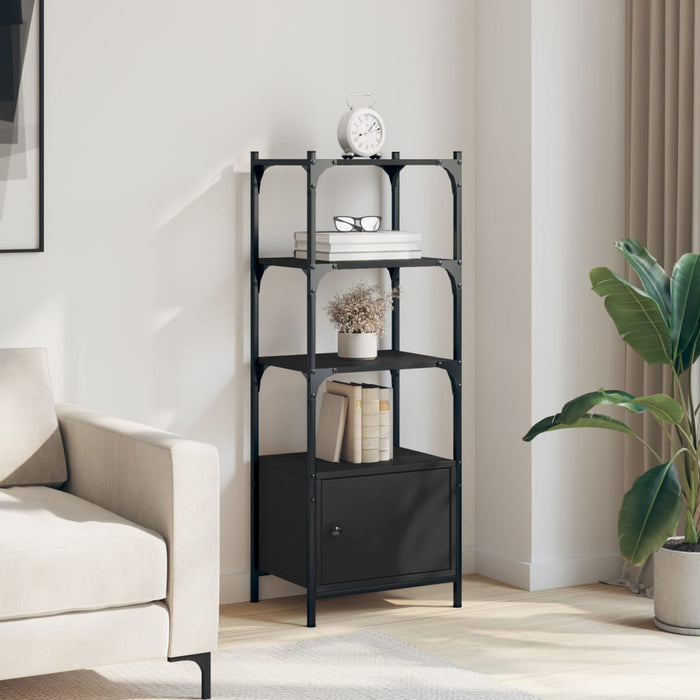 Bibliotecă cu 3 niveluri, negru, 41x30x109,5 cm, lemn prelucrat - WALTI WALTI