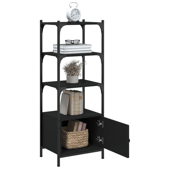 Bibliotecă cu 3 niveluri, negru, 41x30x109,5 cm, lemn prelucrat - WALTI WALTI