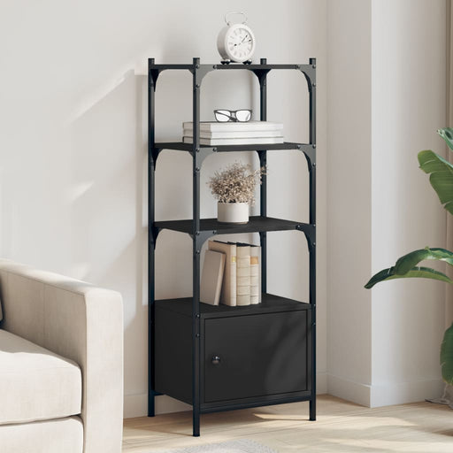 Bibliotecă cu 3 niveluri, negru, 41x30x109,5 cm, lemn prelucrat - WALTI WALTI
