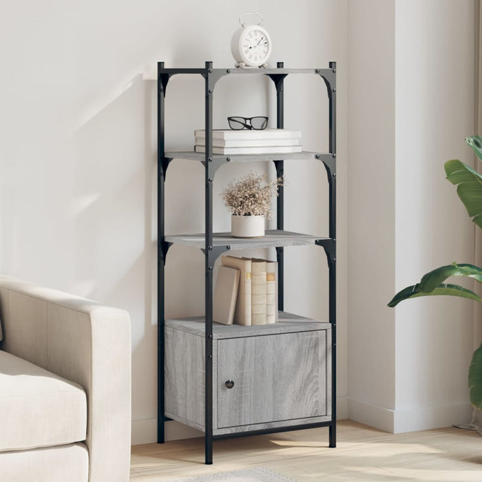 Bibliotecă 3 niveluri gri sonoma 41x30x109,5 cm, lemn prelucrat - WALTI WALTI