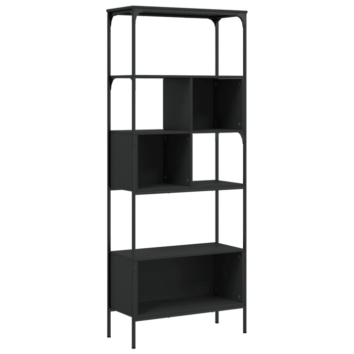 Bibliotecă cu 5 niveluri, negru, 76x33x188,5 cm, lemn prelucrat WALTI