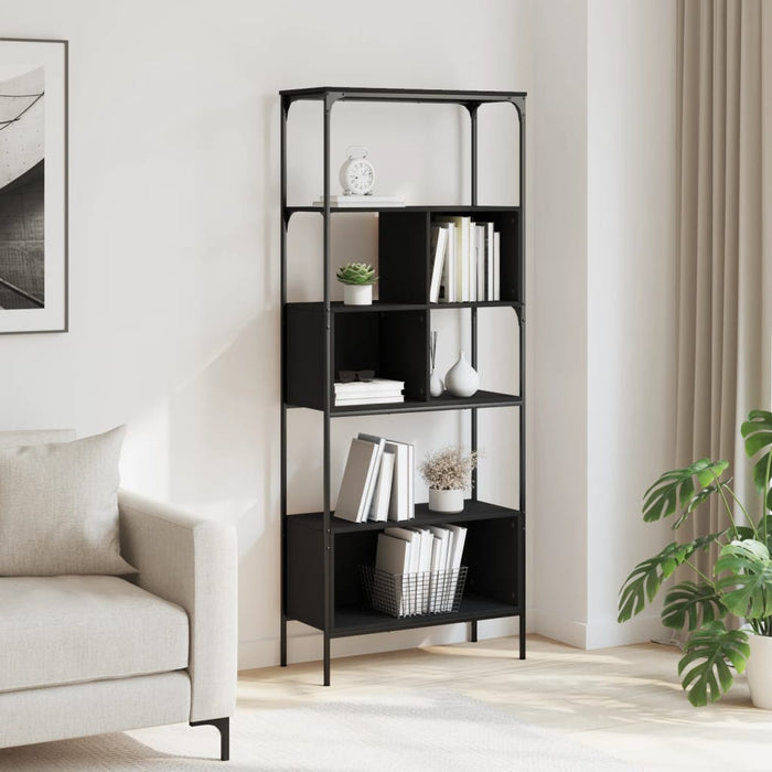 Bibliotecă cu 5 niveluri, negru, 76x33x188,5 cm, lemn prelucrat WALTI