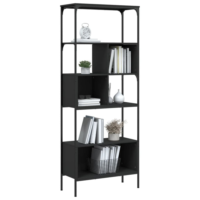 Bibliotecă cu 5 niveluri, negru, 76x33x188,5 cm, lemn prelucrat WALTI
