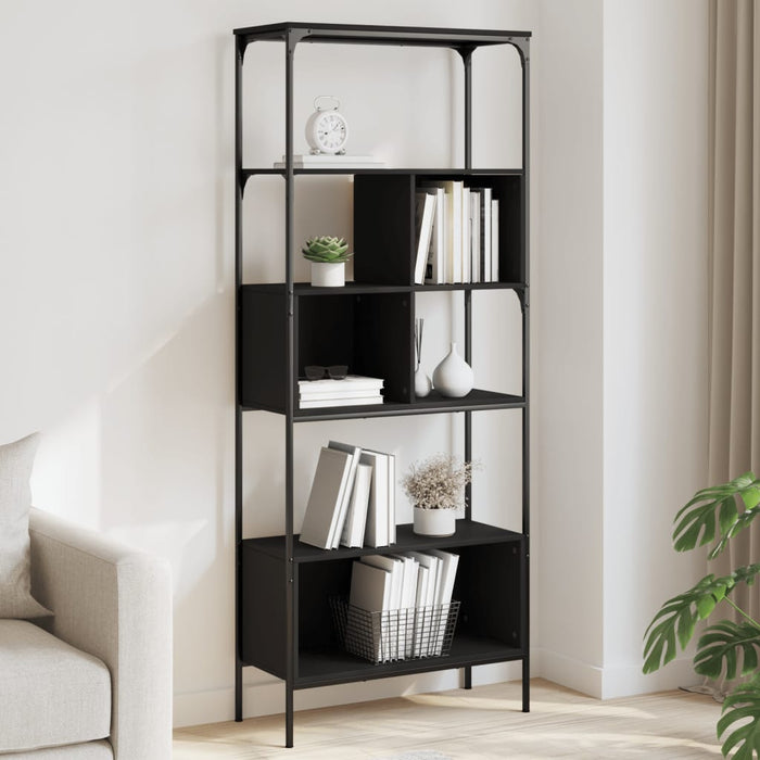 Bibliotecă cu 5 niveluri, negru, 76x33x188,5 cm, lemn prelucrat WALTI