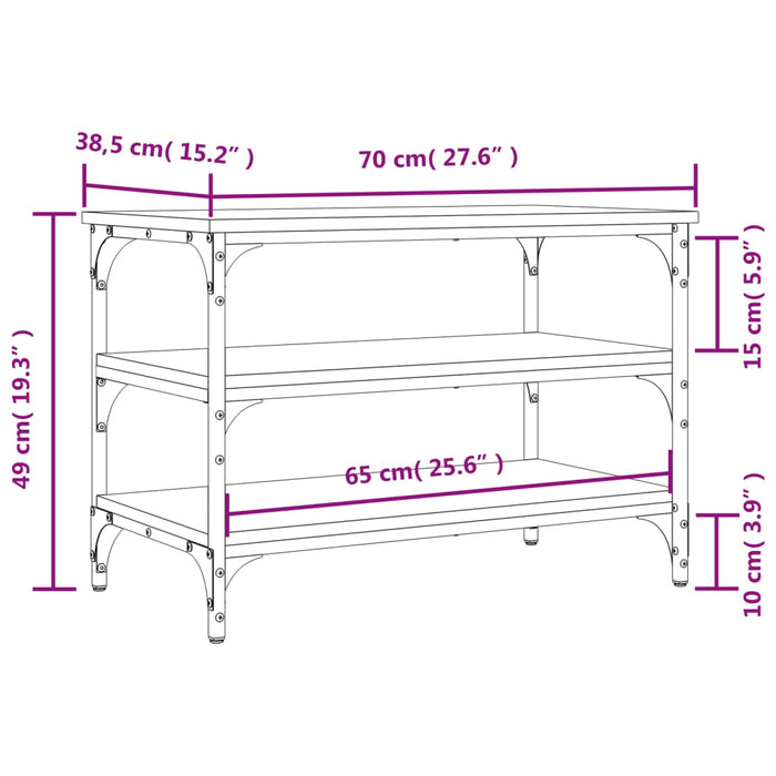 Bancă de pantofi, stejar sonoma, 70x38,5x49 cm, lemn prelucrat WALTI