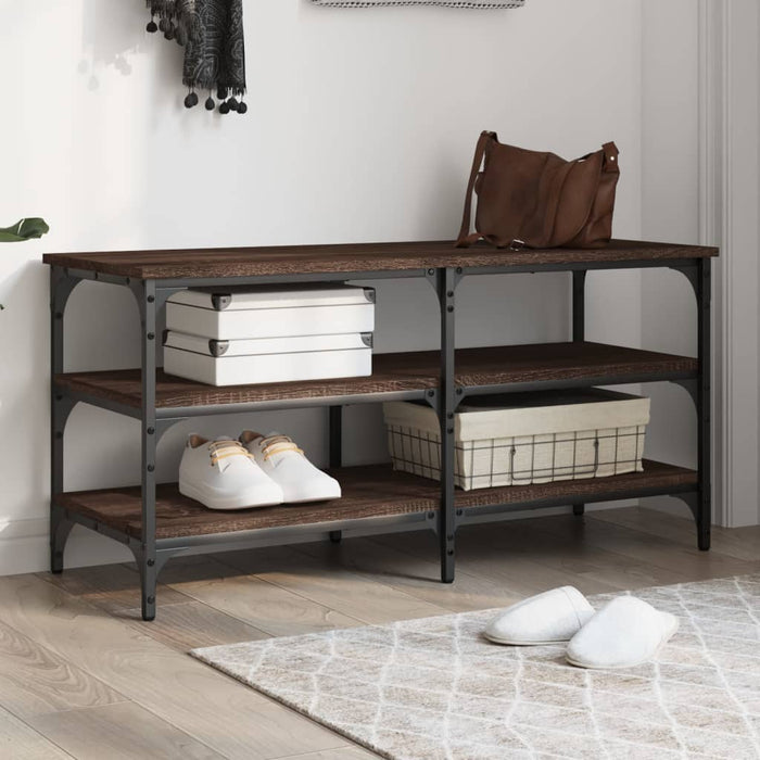 Bancă de pantofi, stejar maro, 100x38,5x49 cm, lemn prelucrat - WALTI WALTI