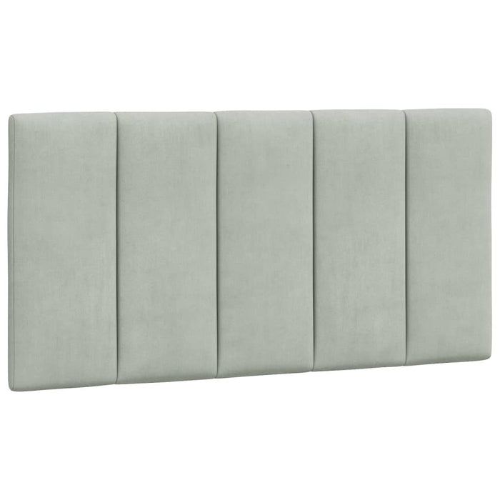 Pernă pentru tăblie de pat Hanko gri deschis, 100 cm, catifea WALTI