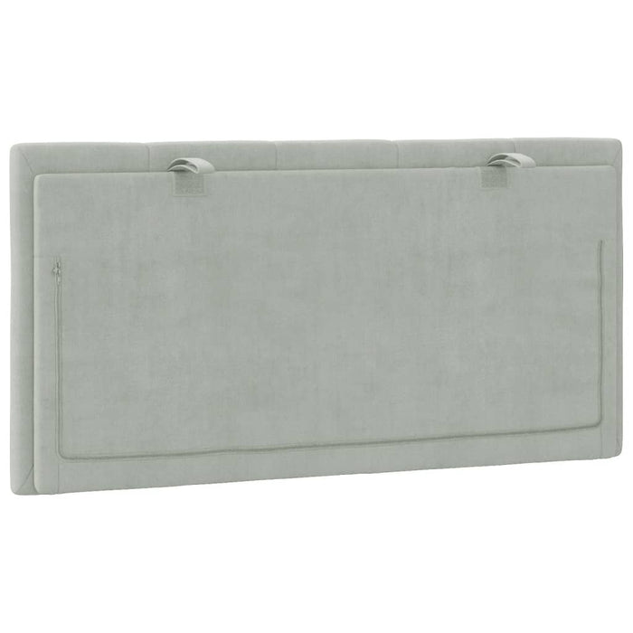 Pernă pentru tăblie de pat Hanko gri deschis, 100 cm, catifea WALTI