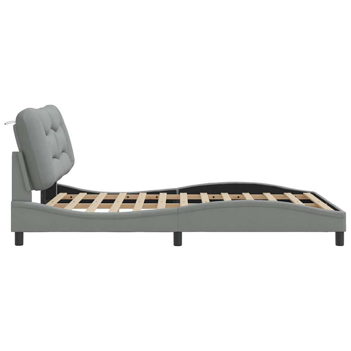 Cadru de pat fără saltea, Hvar, gri deschis, 140x190 cm, textil WALTI