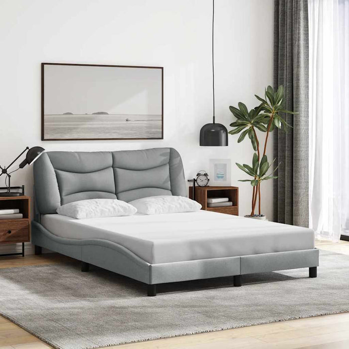 Cadru de pat fără saltea, Hvar, gri deschis, 140x190 cm, textil WALTI