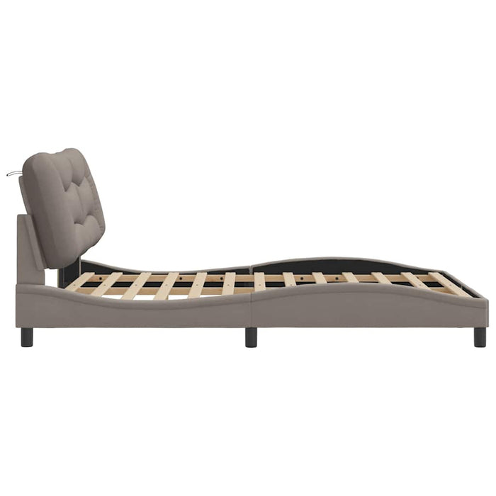 Cadru de pat fără saltea, Hvar, gri taupe, 140x190 cm, textil WALTI