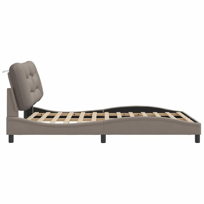 Cadru de pat fără saltea, Hvar, gri taupe, 140x200 cm, textil WALTI
