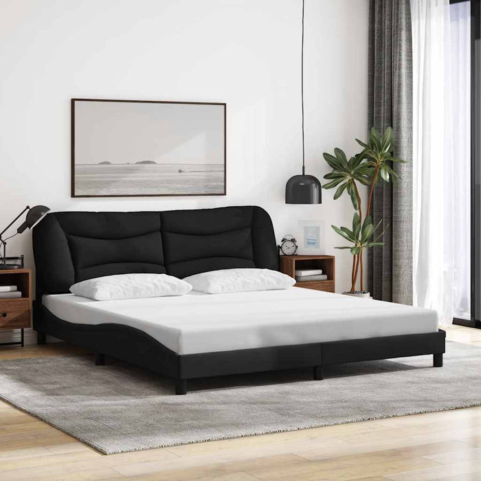 Cadru de pat fără saltea, Hvar, negru, 180x200 cm, textil WALTI