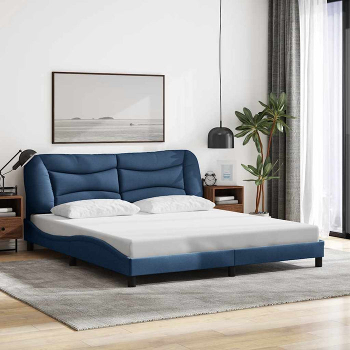 Cadru de pat fără saltea, Hvar, albastru, 180x200 cm, textil WALTI