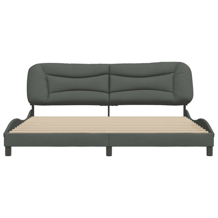 Cadru de pat fără saltea, gri închis, 200x200 cm, textil - WALTI WALTI