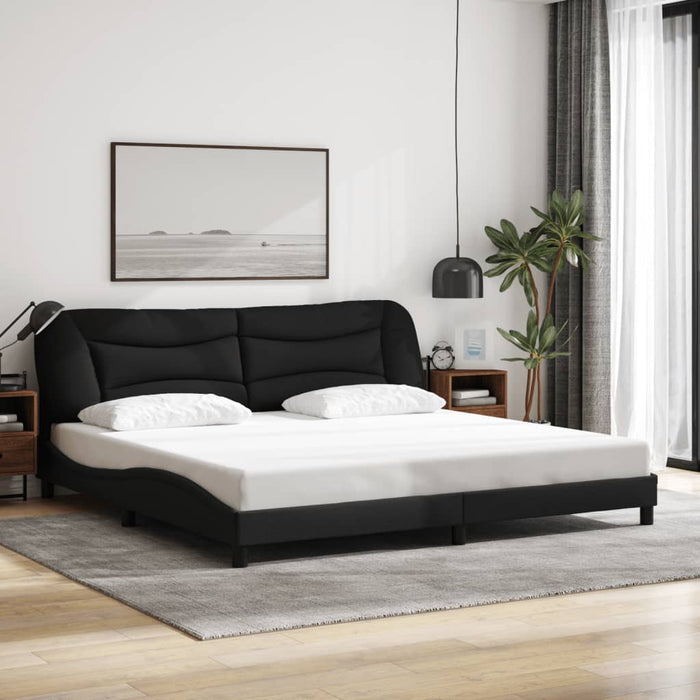 Cadru de pat fără saltea, negru, 200x200 cm, textil - WALTI WALTI