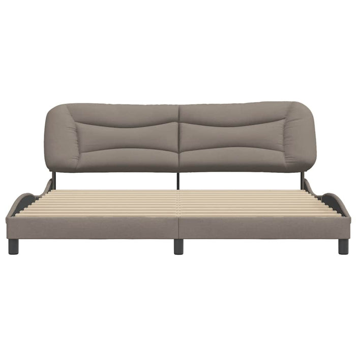 Cadru de pat fără saltea, Hvar, gri taupe, 200x200 cm, textil - WALTI WALTI