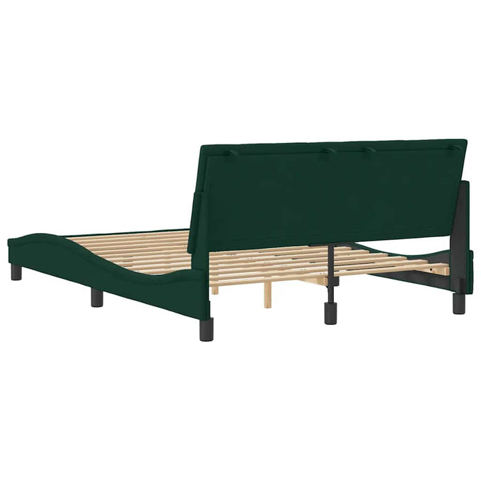 Cadru de pat fără saltea, Hanko, verde închis, 140x190 cm, catifea WALTI