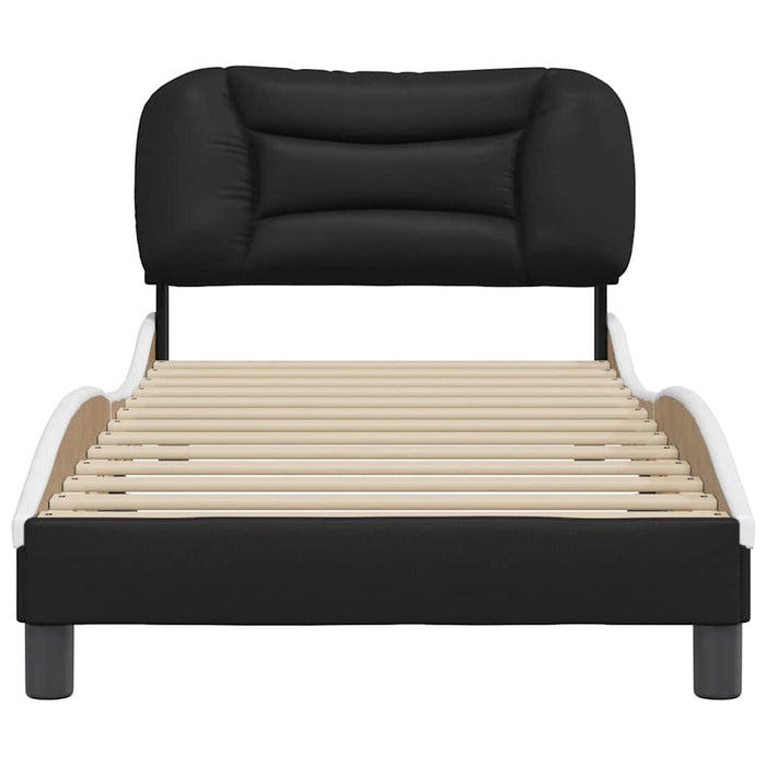 Cadru de pat fără saltea Hvar negru și alb 90x190 cm piele artificială WALTI