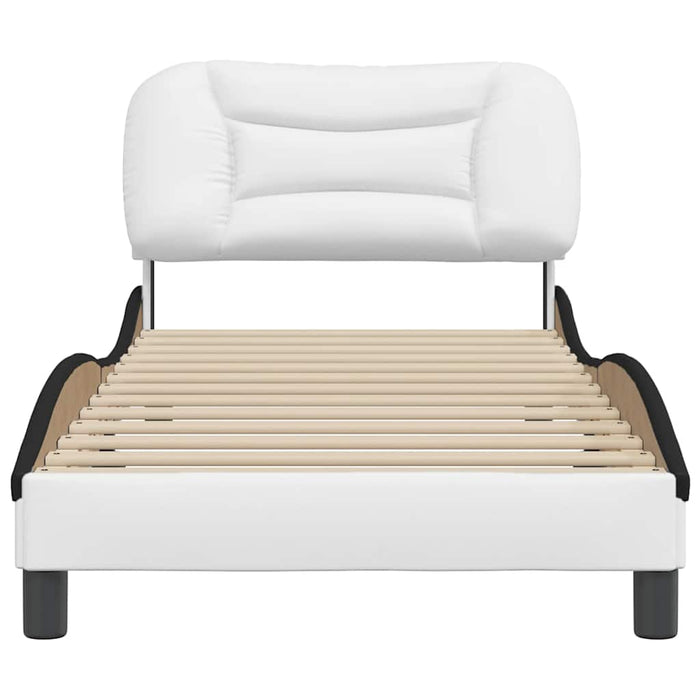Cadru de pat fără saltea Hvar alb și negru 90x190 cm piele artificială WALTI