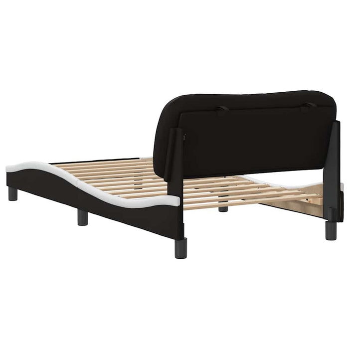Cadru de pat fără saltea Hvar negru și alb 100x200cm piele artificială WALTI