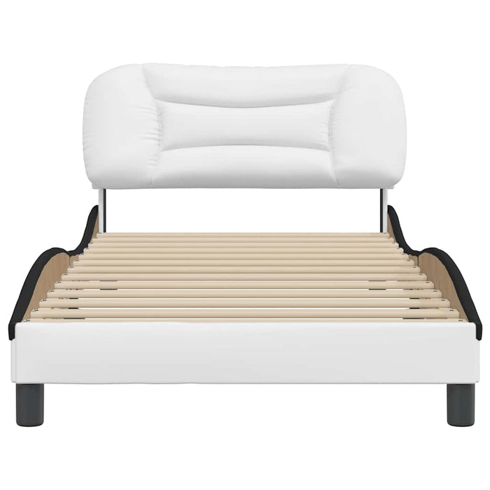 Cadru de pat fără saltea Hvar alb și negru 100x200cm piele artificială WALTI