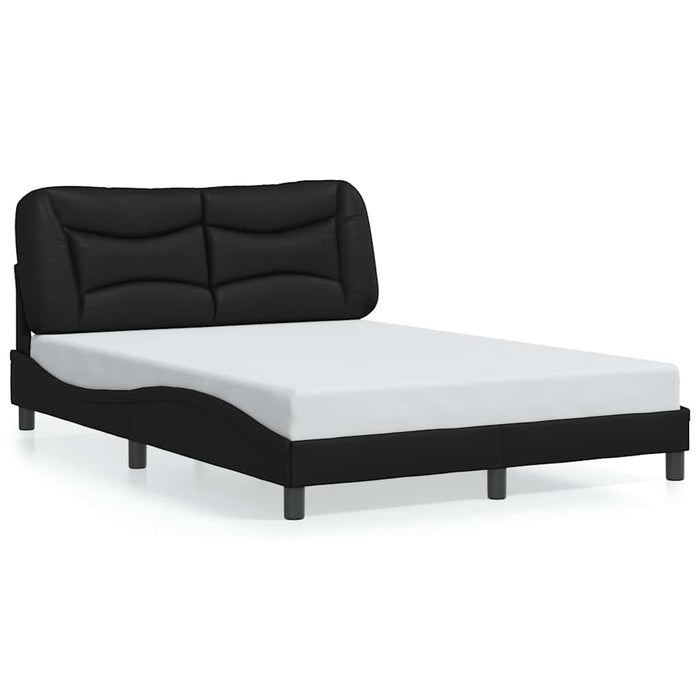 Cadru de pat fără saltea, Hvar, negru, 140x190 cm, piele ecologică WALTI