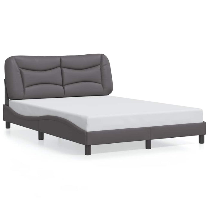 Cadru de pat fără saltea, Hvar, gri, 140x190 cm, piele ecologică WALTI