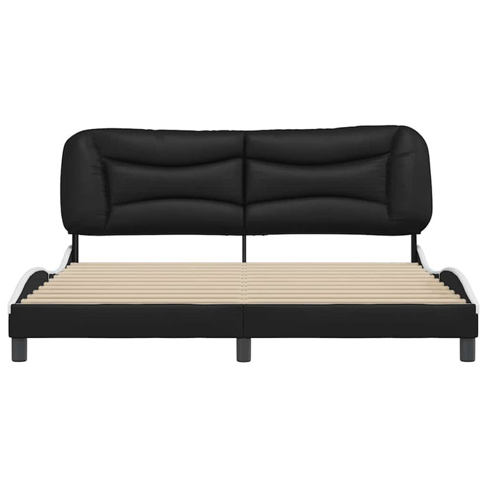 Cadru de pat fără saltea Hvar negru și alb 180x200cm piele artificială WALTI