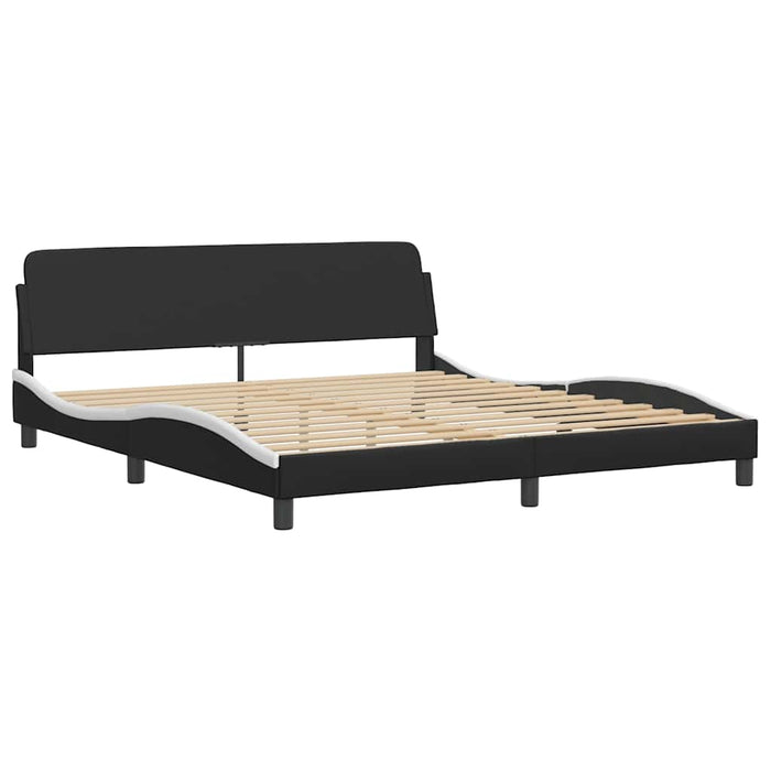 Cadru de pat fără saltea Hvar negru și alb 180x200cm piele artificială WALTI