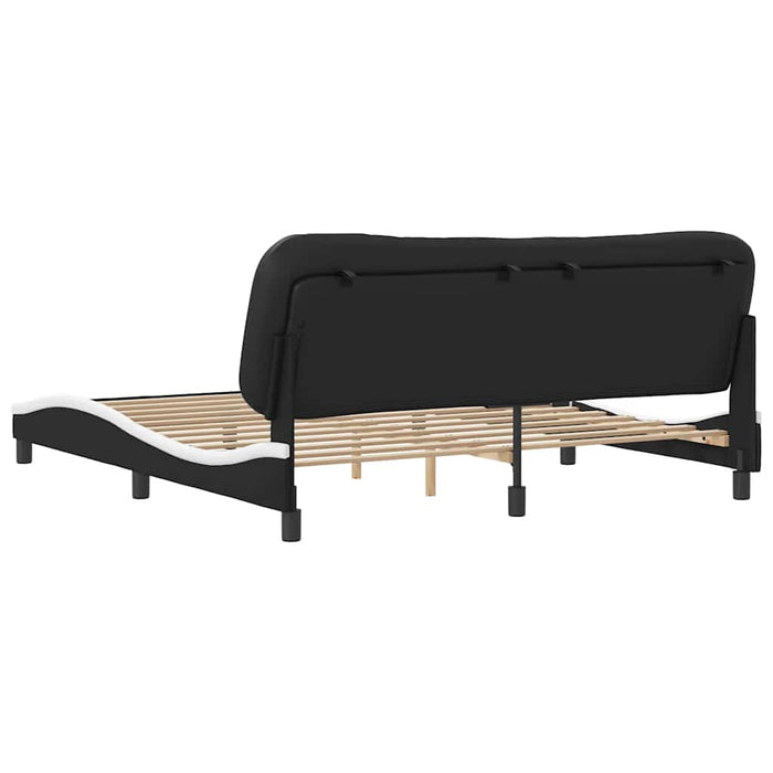 Cadru de pat fără saltea Hvar negru și alb 180x200cm piele artificială WALTI
