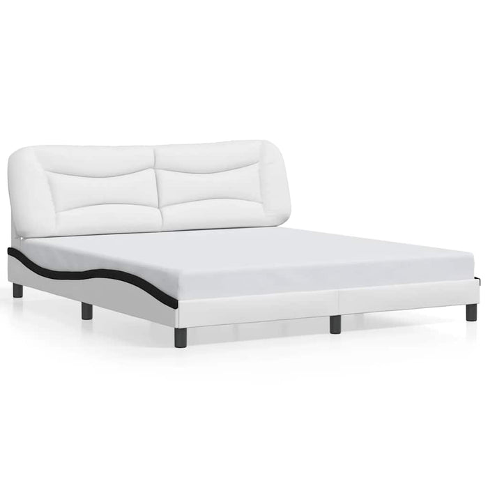 Cadru de pat fără saltea Hvar alb și negru 180x200cm piele artificială WALTI