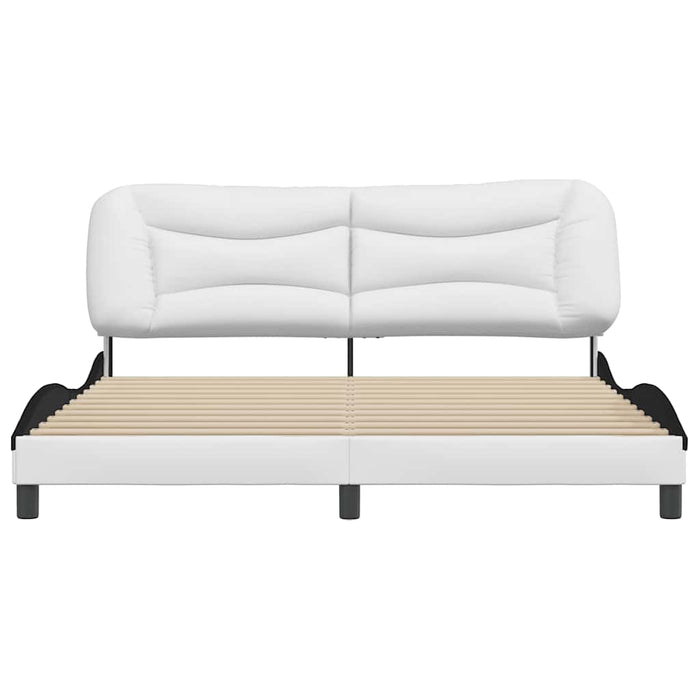 Cadru de pat fără saltea Hvar alb și negru 180x200cm piele artificială WALTI