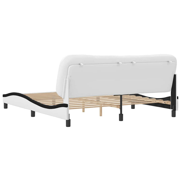 Cadru de pat fără saltea Hvar alb și negru 180x200cm piele artificială WALTI
