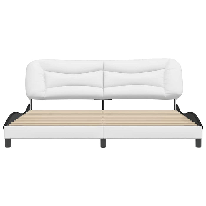 Cadru de pat fără saltea Hvar alb și negru 200x200cm piele artificială WALTI