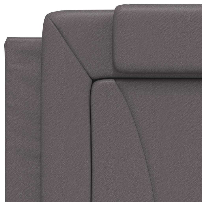Cadru de pat, Viana, fără saltea, gri, 90x200 cm, piele ecologică WALTI
