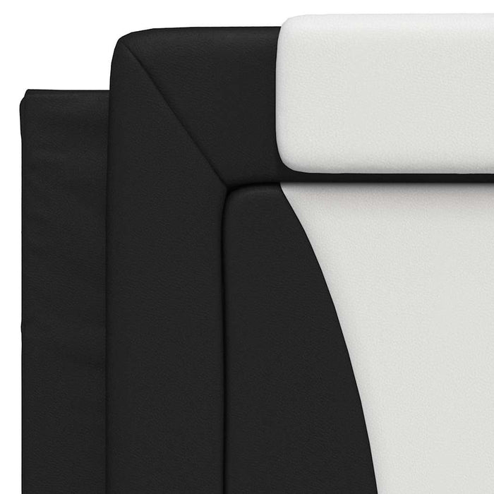 Cadru de pat Viana fără saltea negru și alb 100x200cm piele artificială WALTI